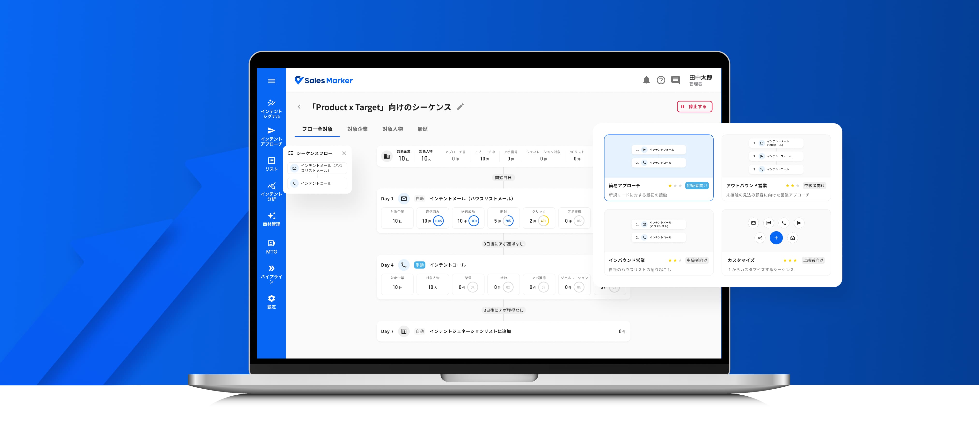 Sequence flow on laptop mockup
